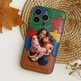 Autism Mom - Personalized Autism Awareness 3D Embossed Leather Phone Case
