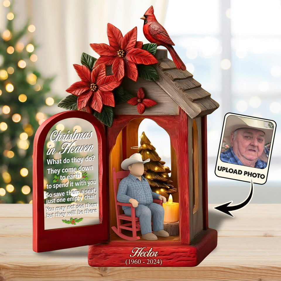 Christmas In Heaven - Personalized Memorial Custom Shaped Acrylic Plaque