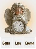 Le temps file, mais les anges veillent sur chaque instant - Horloge murale lumineuse LED chrétienne personnalisée