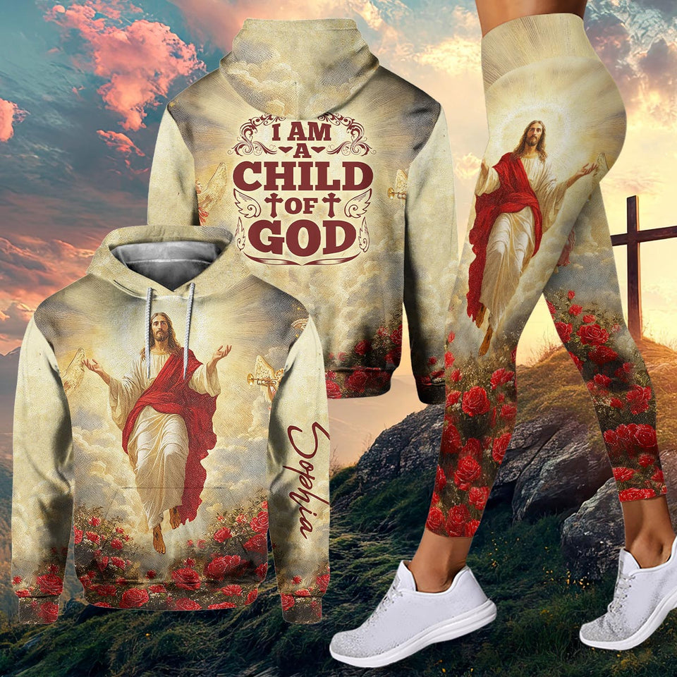 Je suis enfant de Dieu - Sweat à capuche et legging chrétiens personnalisés