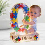 Autism Letter - Personalized Autism Awareness Acrylic LED Night Light