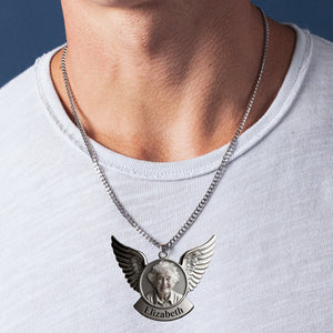 In Loving Memory - Personalized Memorial Shaped Acrylic Pendant Necklace