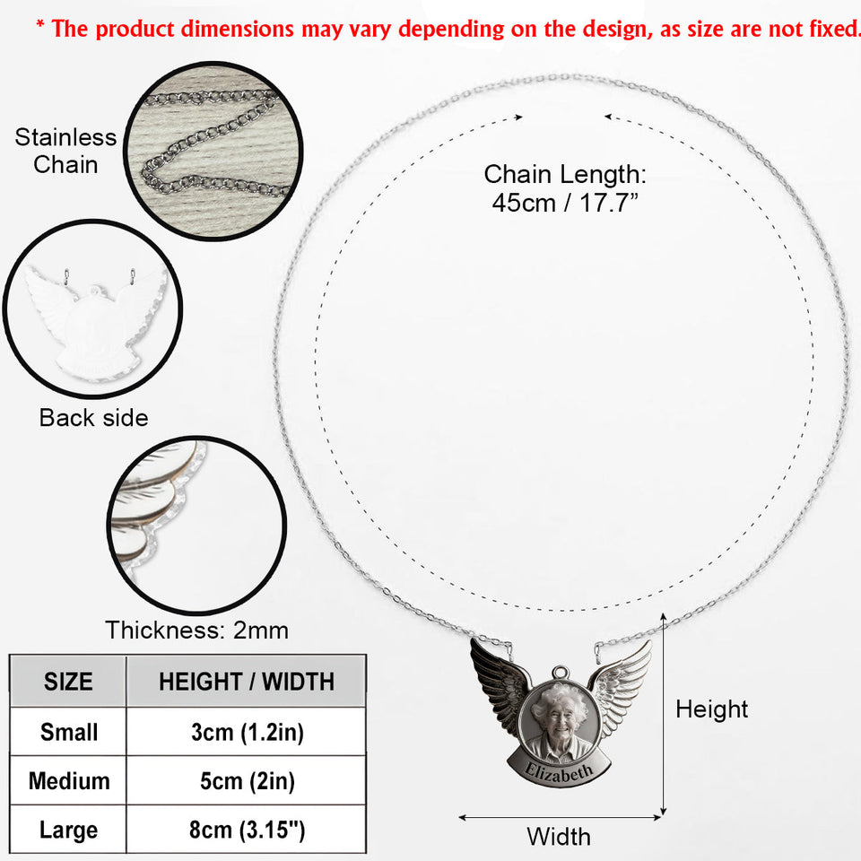 In Loving Memory - Personalized Memorial Shaped Acrylic Pendant Necklace