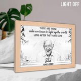 Illuminez le monde - Cadeau commémoratif en cas de décès - Cadre photo lumineux personnalisé