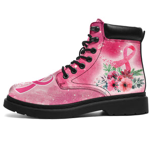 Sensibilisation au cancer du sein par des fleurs Bottes toutes saisons 0622