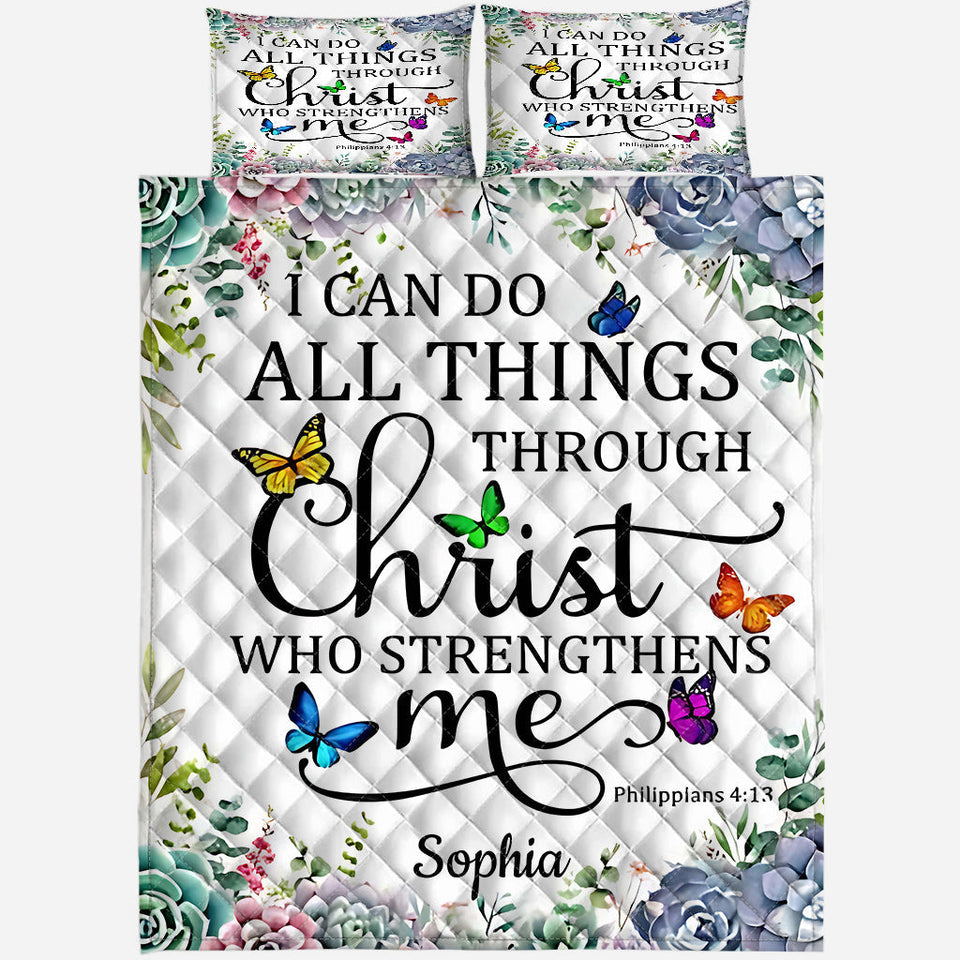 I Can Do Anything - Personalized Christian Quilt Set