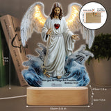 Avec Dieu, tout est possible - Socle lumineux personnalisé à motif chrétien