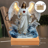 Avec Dieu, tout est possible - Socle lumineux personnalisé à motif chrétien