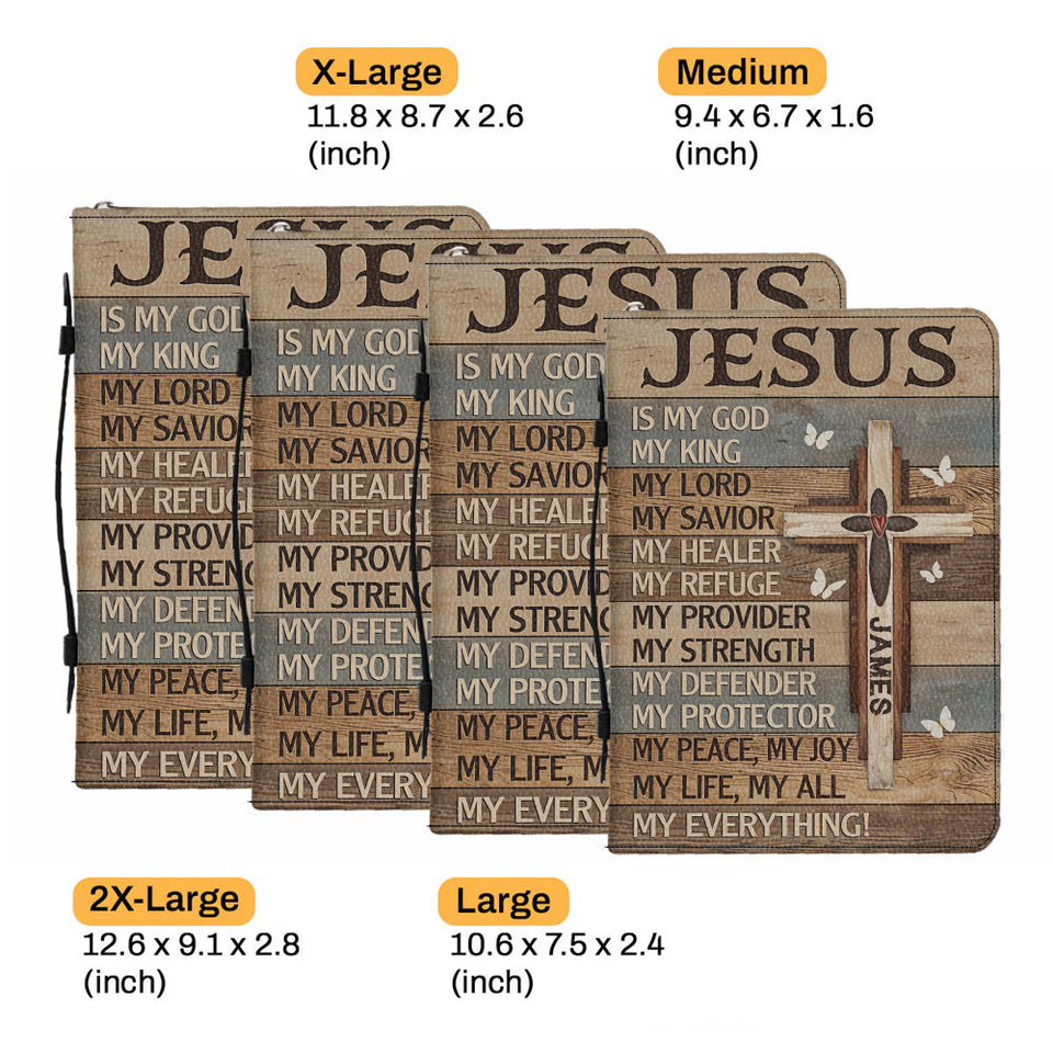 Mon Dieu, mon Roi - Étui à Bible en cuir personnalisé pour chrétiens
