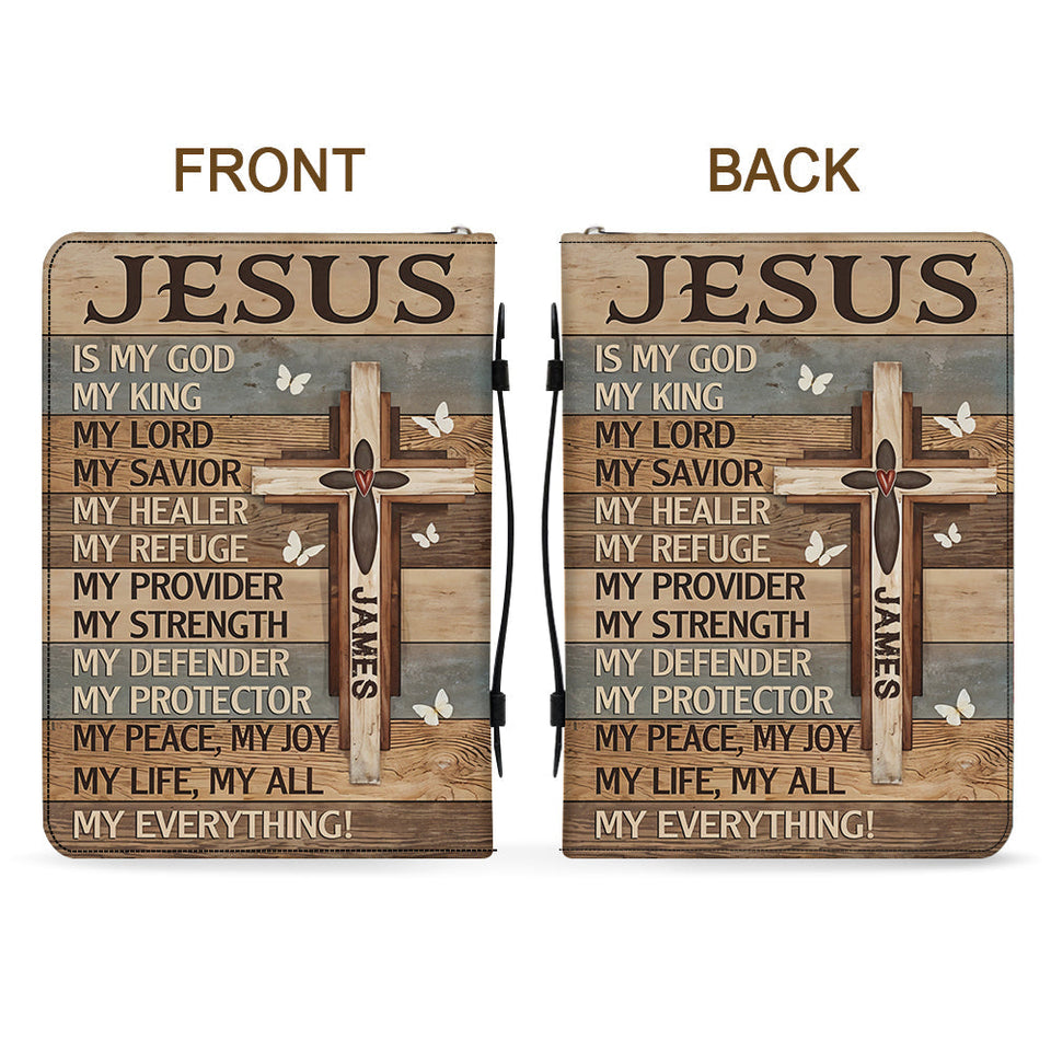 Mon Dieu, mon Roi - Étui à Bible en cuir personnalisé pour chrétiens