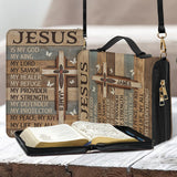 Mon Dieu, mon Roi - Étui à Bible en cuir personnalisé pour chrétiens