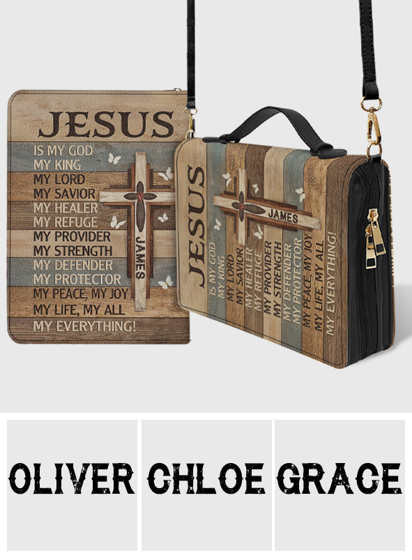 Mon Dieu, mon Roi - Étui à Bible en cuir personnalisé pour chrétiens