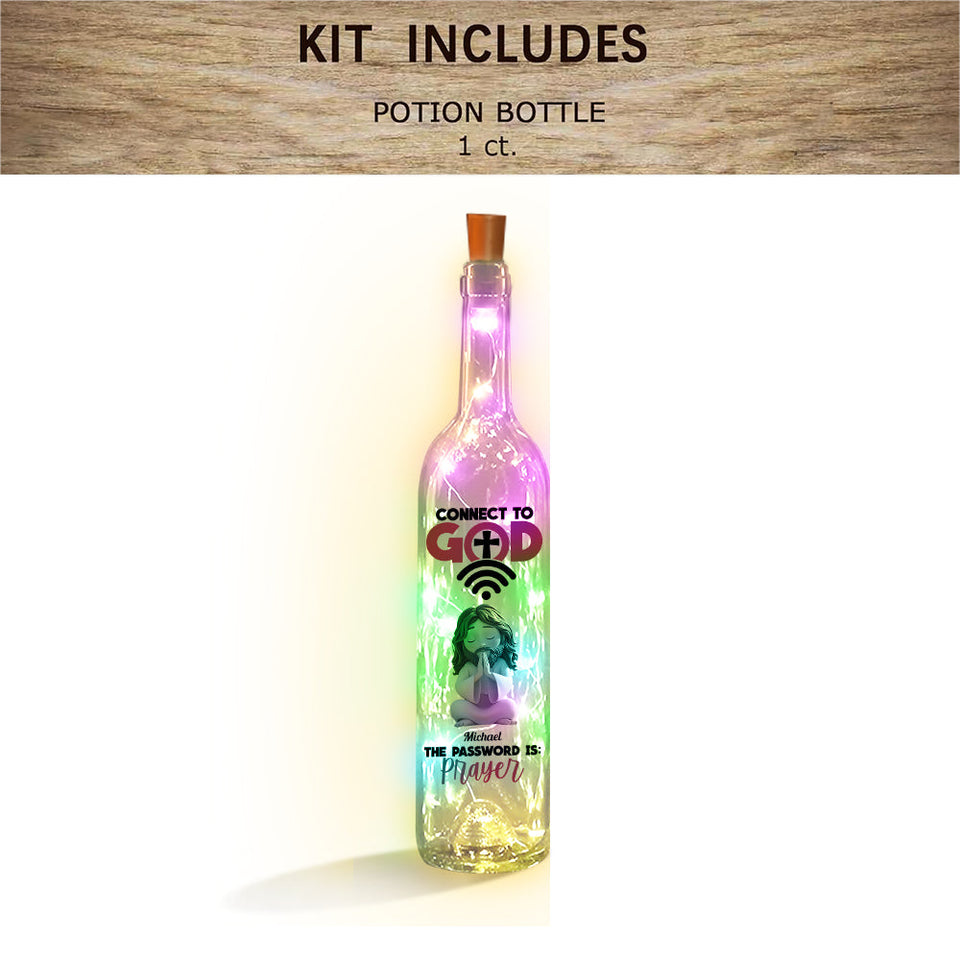 Connect To God - Personalized Christian Wine Bottle Lamp