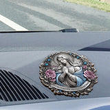 Vous êtes protégé(e) à jamais par Marie - Clip de pare-soleil de voiture personnalisé à motif chrétien