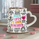 Quand la vie est dure, souvenez-vous - Mug personnalisé chrétien à anse en forme de cœur
