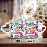 Quand la vie est dure, souvenez-vous - Mug personnalisé chrétien à anse en forme de cœur