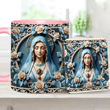 Mother Of God Rosette Wreath Emblem - Personalized Christian Accent Mug