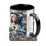 Mother Of God Rosette Wreath Emblem - Personalized Christian Accent Mug