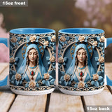 Mother Of God Rosette Wreath Emblem - Personalized Christian Accent Mug