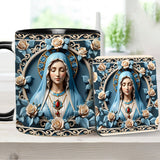 Mother Of God Rosette Wreath Emblem - Personalized Christian Accent Mug