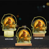 Your Light Will Always Shine In My Heart - Personalized Memorial Shaped Plaque Light Base