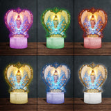Dieu vous tient dans ses bras - Plaque commémorative personnalisée avec socle lumineux