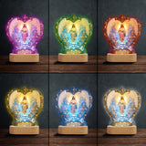 Dieu vous tient dans ses bras - Plaque commémorative personnalisée avec socle lumineux