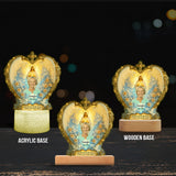 Dieu vous tient dans ses bras - Plaque commémorative personnalisée avec socle lumineux