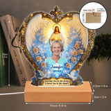 Dieu vous tient dans ses bras - Plaque commémorative personnalisée avec socle lumineux