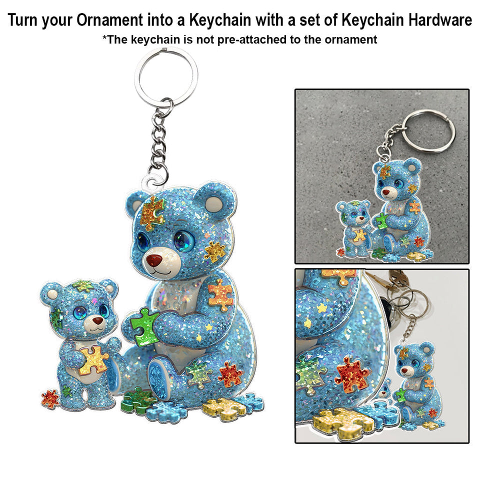 Maman Ours - Ornement de sensibilisation à l'autisme