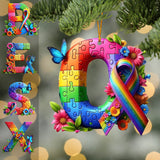 Ne jamais marcher seul - Ornement personnalisé de sensibilisation à l'autisme