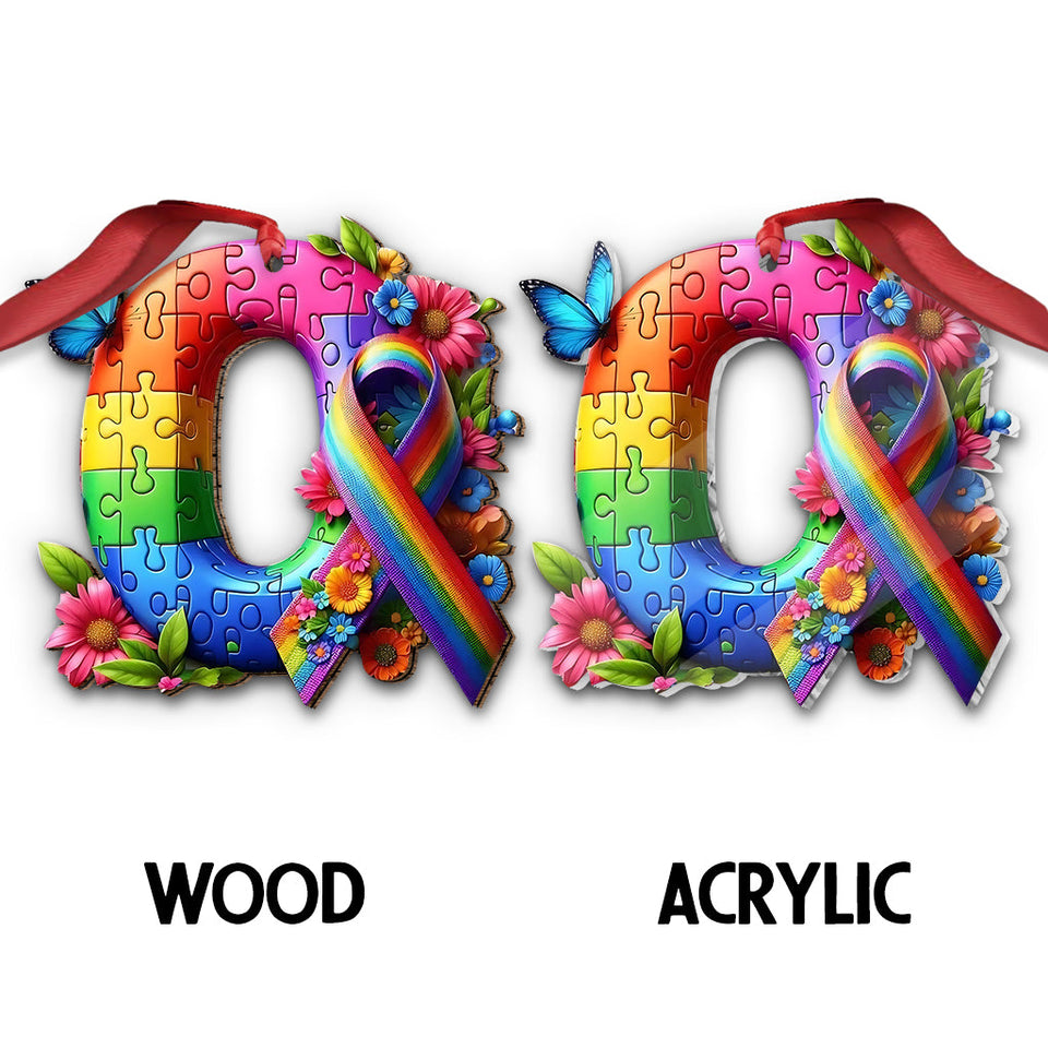 Ne jamais marcher seul - Ornement personnalisé de sensibilisation à l'autisme