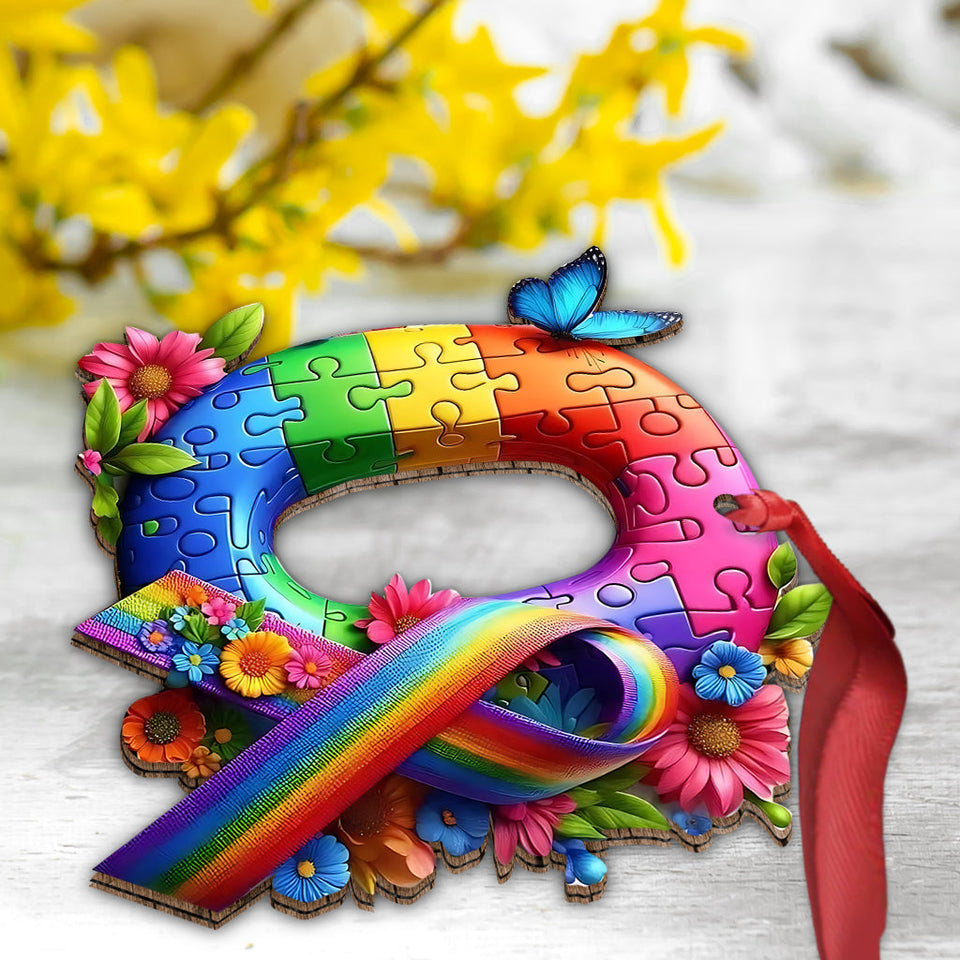 Ne jamais marcher seul - Ornement personnalisé de sensibilisation à l'autisme