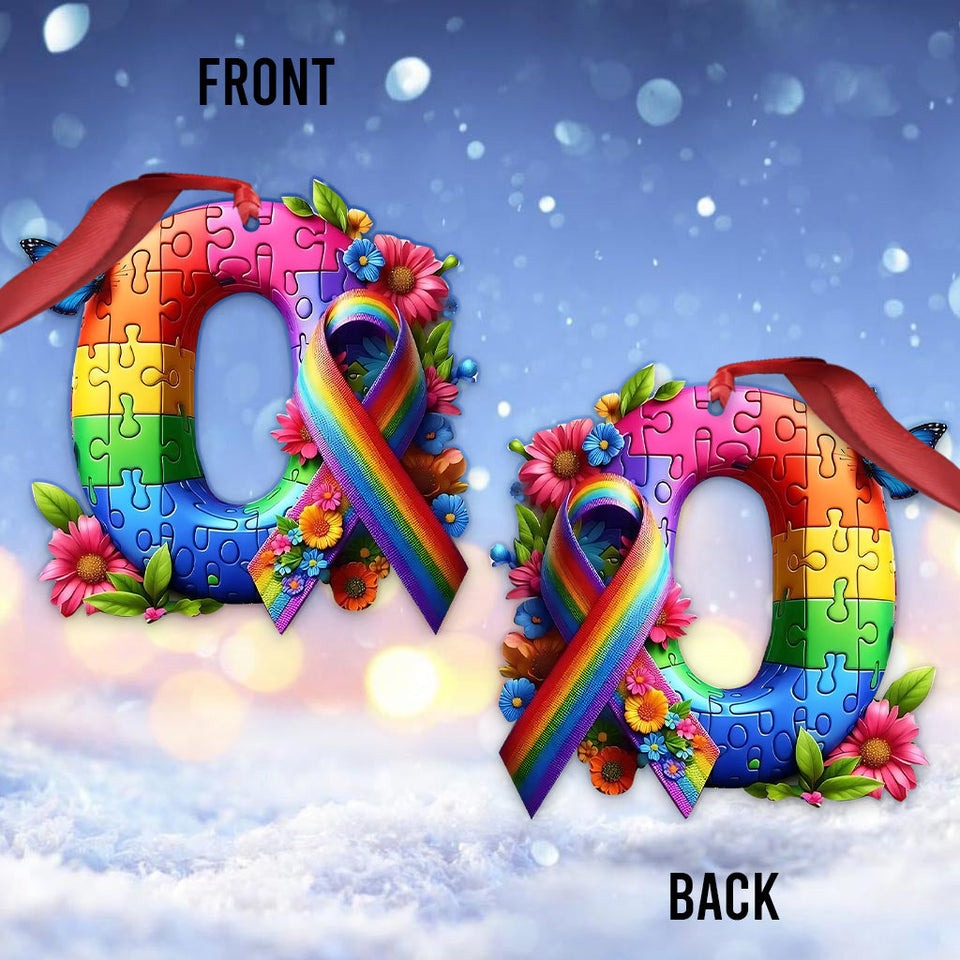 Ne jamais marcher seul - Ornement personnalisé de sensibilisation à l'autisme