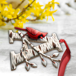 Cardinal Letter - Personalized Memorial Ornament