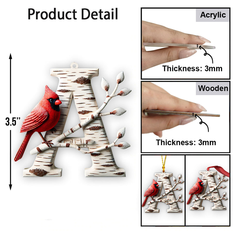 Cardinal Letter - Personalized Memorial Ornament