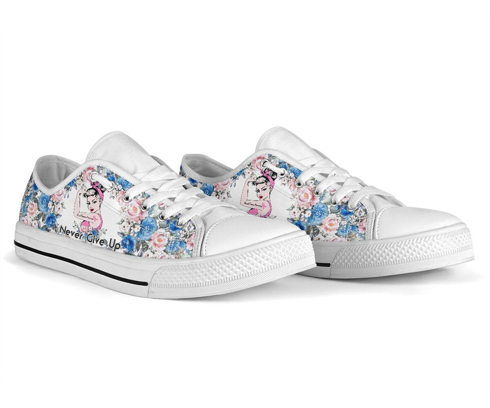 Chaussures basses « Ne jamais abandonner » pour la sensibilisation au cancer du sein 0622