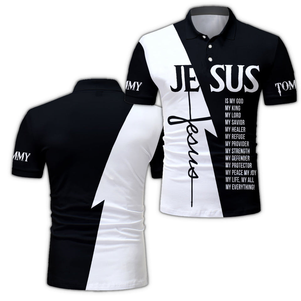 Jésus est mon Dieu - Polo chrétien personnalisé