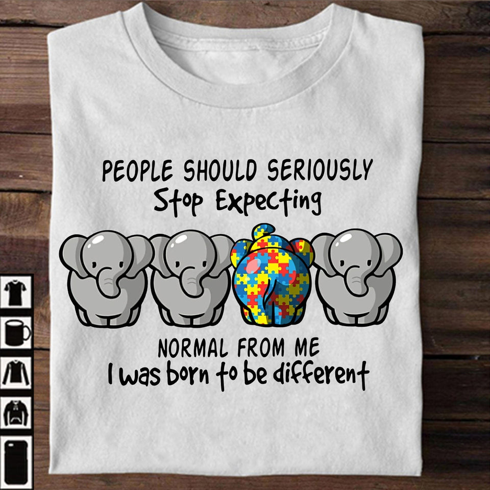 T-shirt et sweat à capuche « Cessez d’attendre de moi une vie normale » (Sensibilisation à l’autisme) 0523