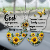 God Says You Are... - Christian Transparent Car Ornament