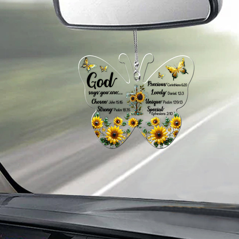 God Says You Are... - Christian Transparent Car Ornament
