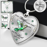 Tes ailes étaient prêtes, mais mon cœur ne l'était pas - Collier pendentif cœur commémoratif personnalisé