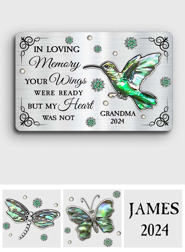 Your Wings Were Ready But My Heart Was Not - Personalized Memorial Wallet Insert Card