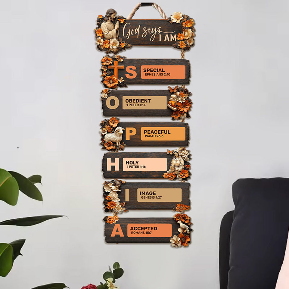 Dieu dit que tu l'es - Panneau chrétien personnalisé en bois de palette