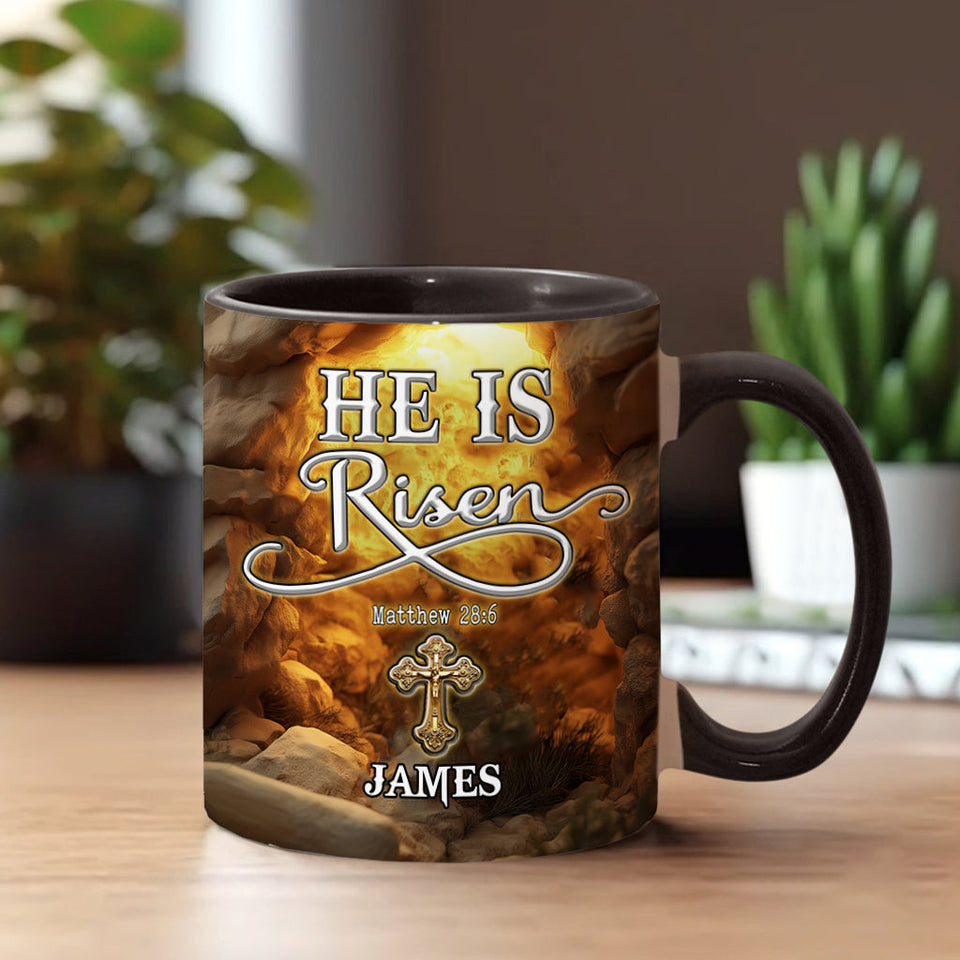 He Is Risen - Personalized Christian Accent Mug