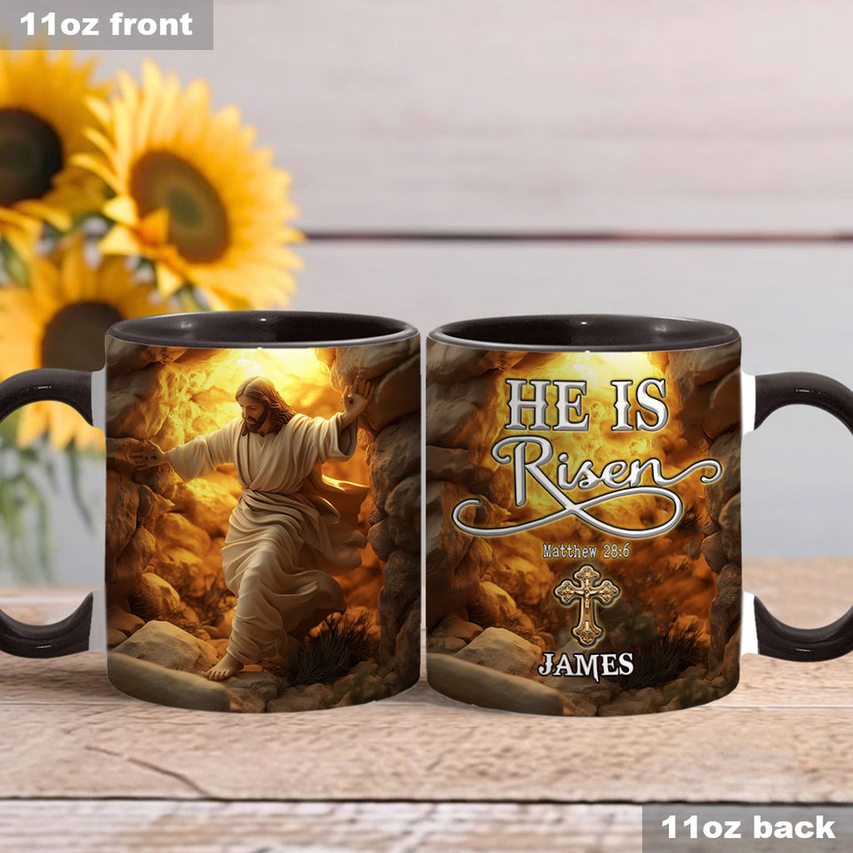 He Is Risen - Personalized Christian Accent Mug