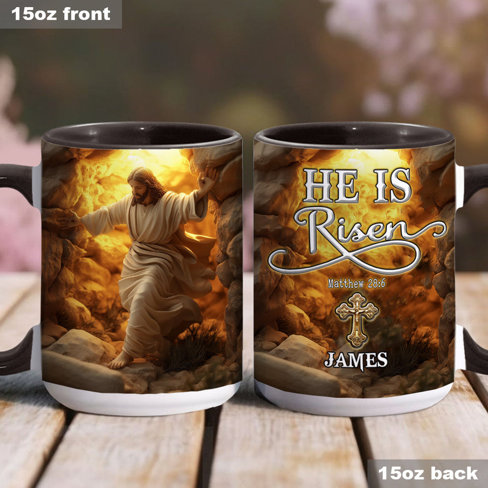 He Is Risen - Personalized Christian Accent Mug