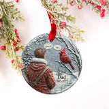 Tu me manques ! - Ornement commémoratif rond en céramique personnalisé