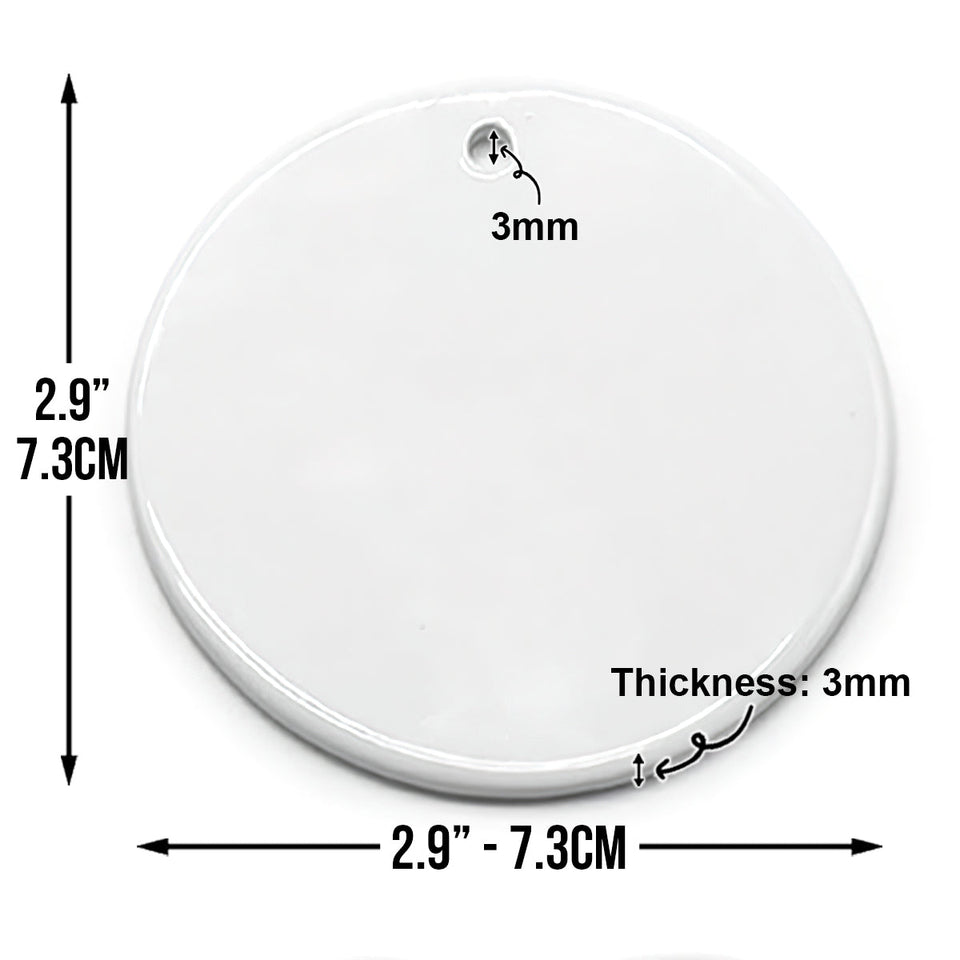 Tu me manques ! - Ornement commémoratif rond en céramique personnalisé
