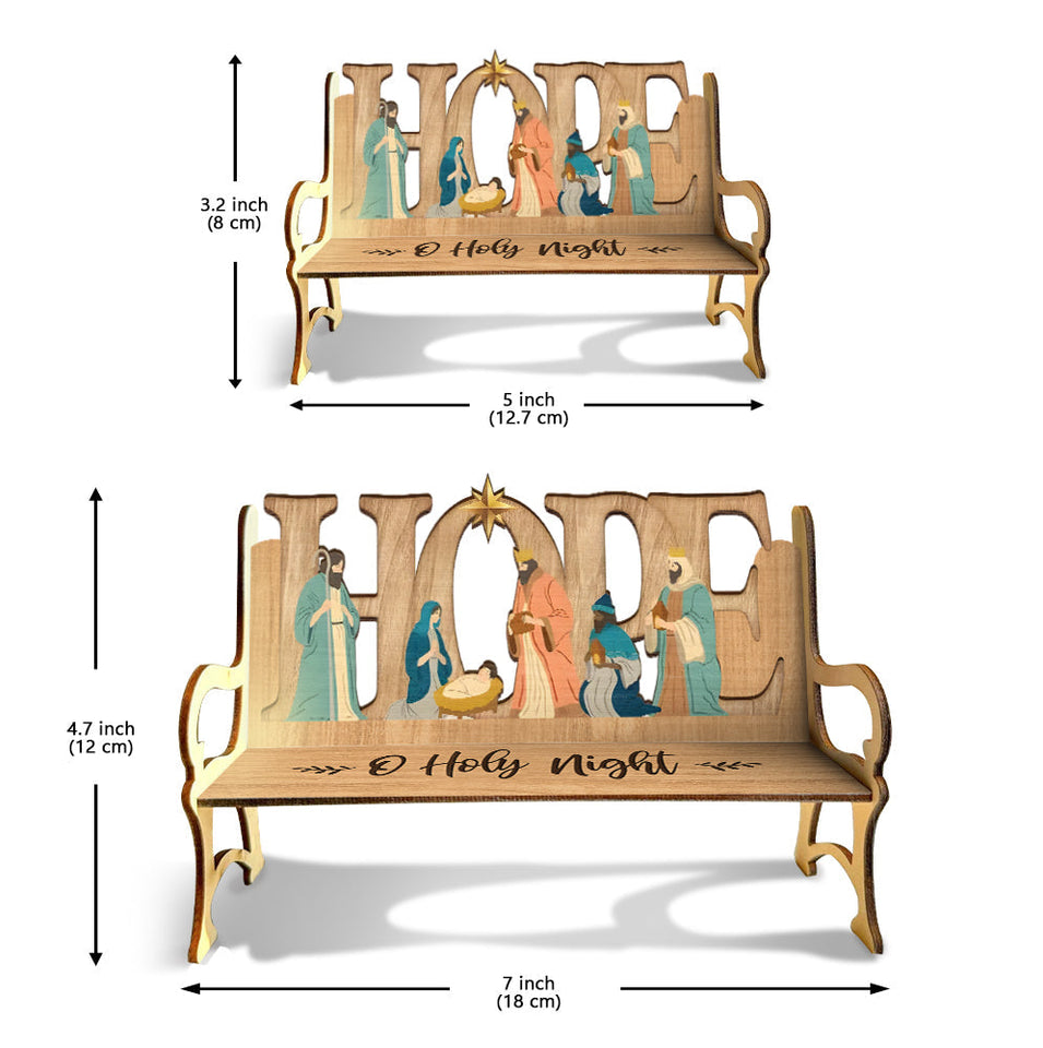 Ô Sainte Nuit - Banc en bois chrétien